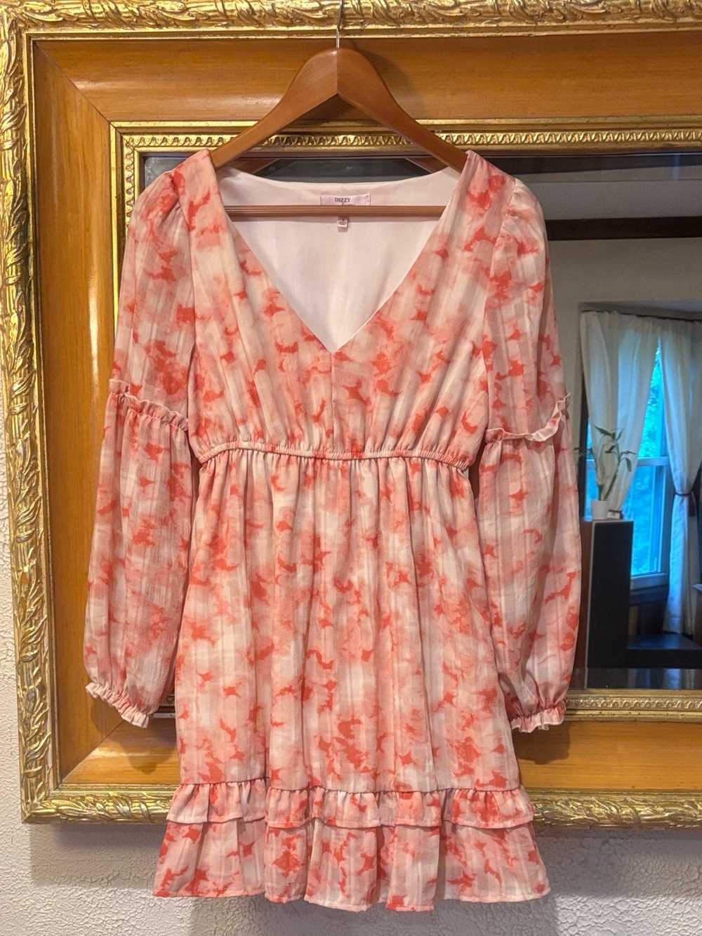 Dizzy Lizzy Pink & White Romantic Mini Dress - Size S